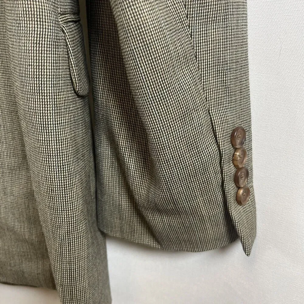 Ralph Lauren Men’s Sport Coat Houndstooth Wool Lined Blazer 39R Classic